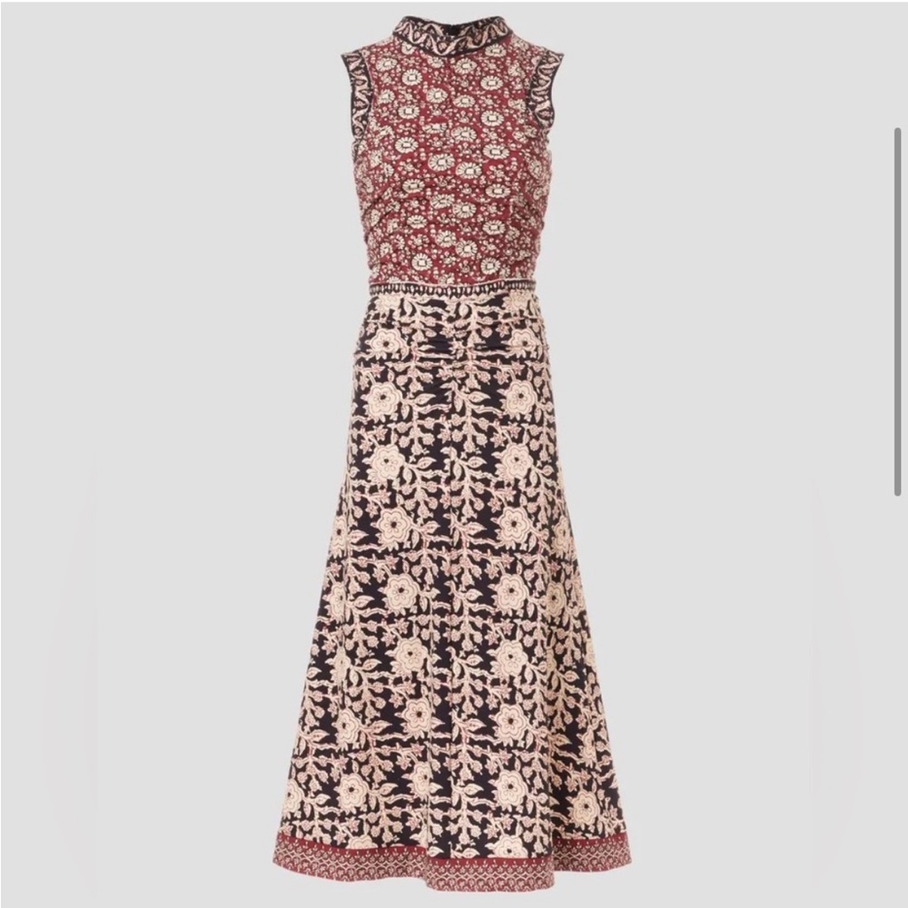 $325 Sea  New York Danae Sleeveless Ruched Print Midi Dress XL